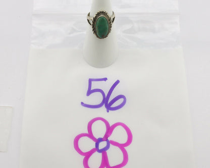Navajo Ring .925 Silver Kingman Turquoise Native Artist Signed C.80's