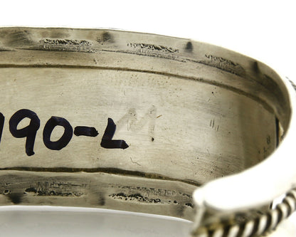 Navajo Bracelet .925 Silver Natural Calibrated Coral Old Pawn Handmade Cuff C80s