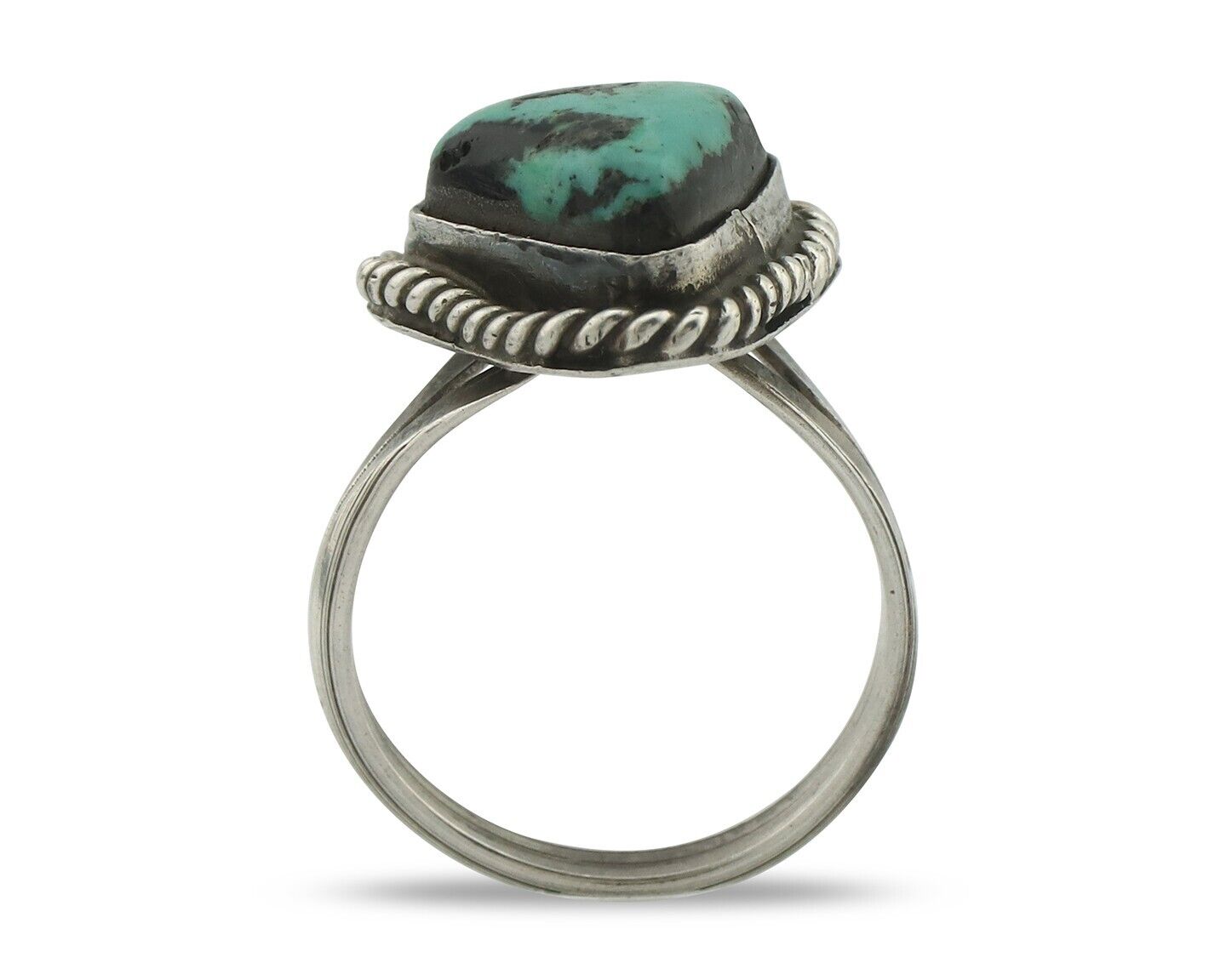 Navajo Handmade Ring .925 Silver Southwest Turquoise Native Artist C.80's