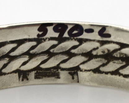 Navajo Bracelet .925 Silver Gem Kingman Turquoise Artist Signed AY 80's