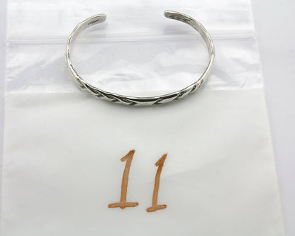 Navajo Bracelet .925 Silver Hand Stamped Arrow Head Artist I Montoya C.80's