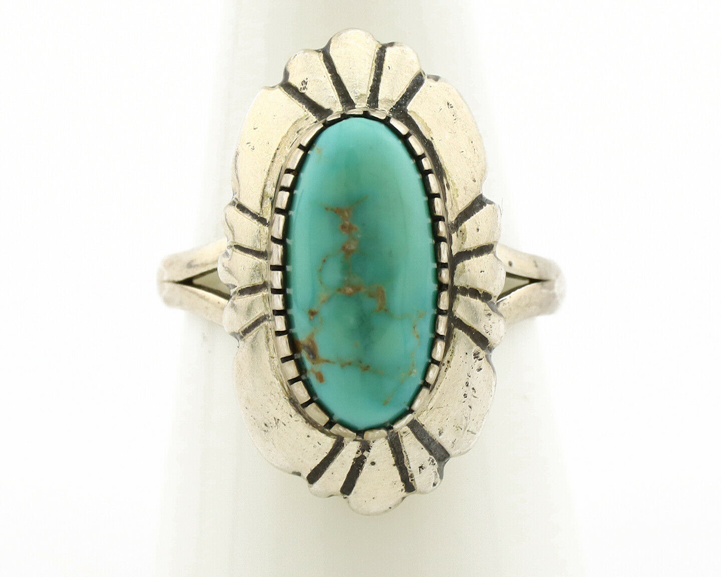 Navajo Ring .925 Silver Arizona Turquoise Signed M Montoya C.80's