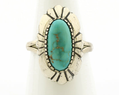 Navajo Ring .925 Silver Arizona Turquoise Signed M Montoya C.80's