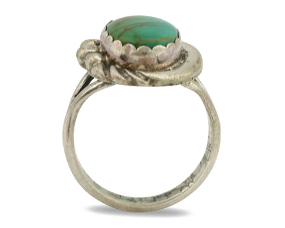Navajo Ring .925 Silver Kingman Turquoise Native American Artist C.1980's