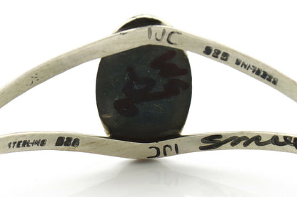 Navajo Bracelet .925 Silver Natural MOP Artist Signed IJC C.90's