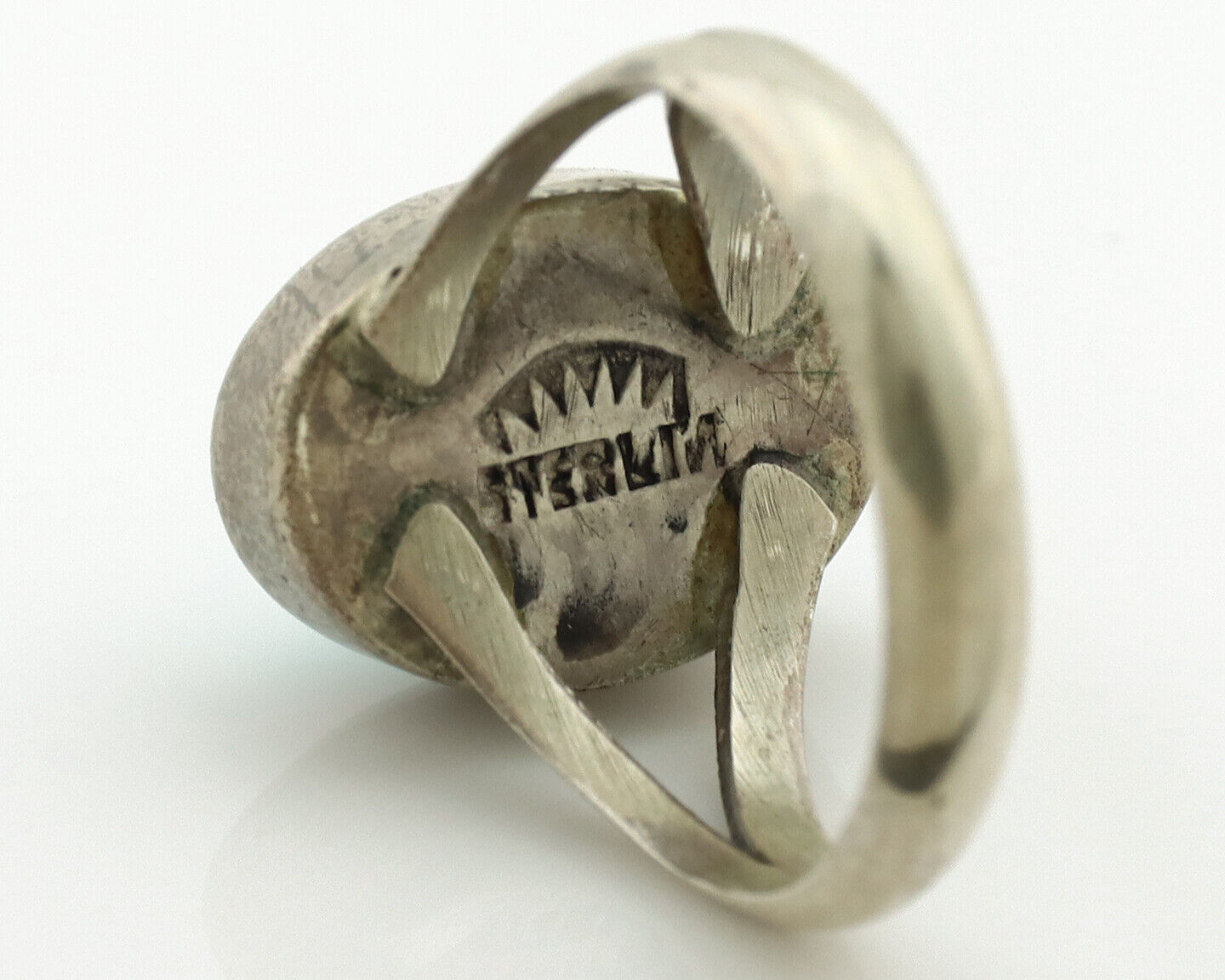 Navajo Ring .925 Silver Kingman Turquoise Native American Artist C.1980's