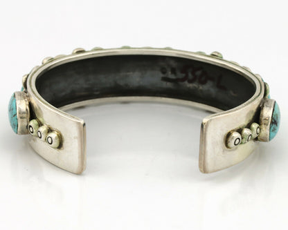Navajo Bracelet .925 Silver Blue Nevada Turquoise Artist Signed CR 80's