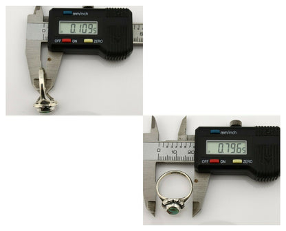 Navajo Ring .925 Silver Kingman Turquoise Artist Signed Gecko C.90's