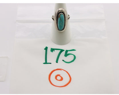 Navajo Ring 925 Silver Natural Blue Turquoise Artist Signed M Montoya C.80's