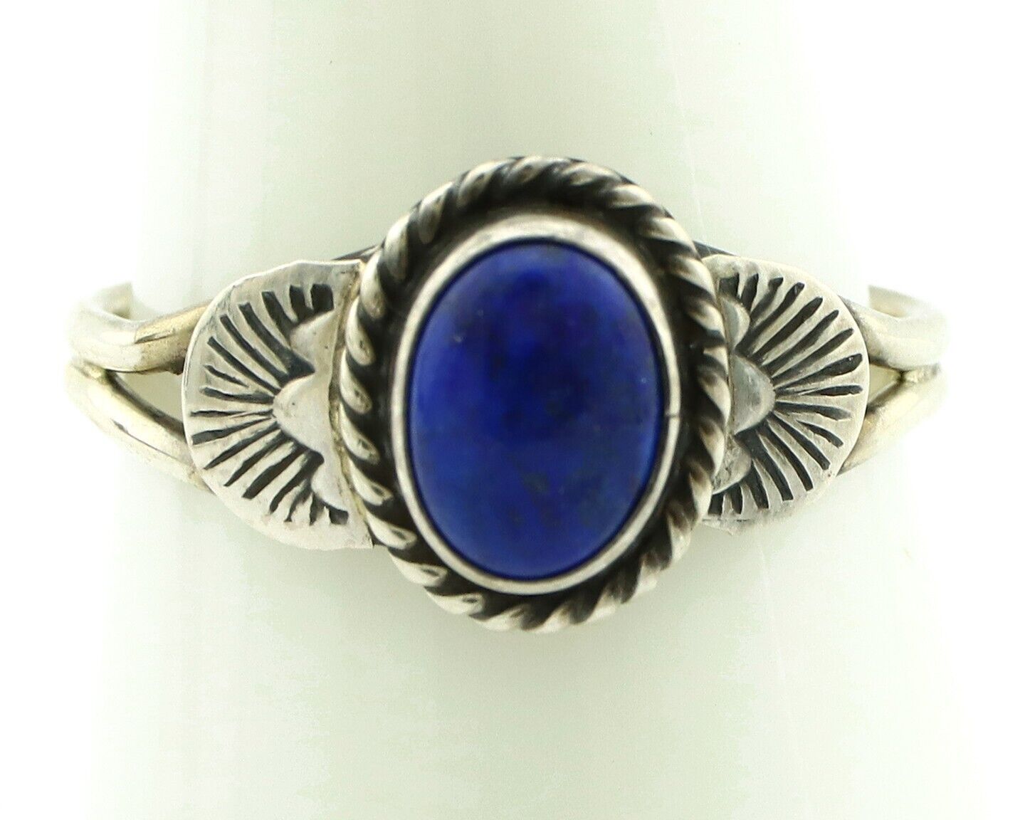 Navajo Ring 925 Silver Natural Royal Blue Lapis Lazuli Native Artist C.80's