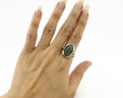 Navajo Ring .925 Silver Kingman Turquoise Handmade Native American Artist C.80's
