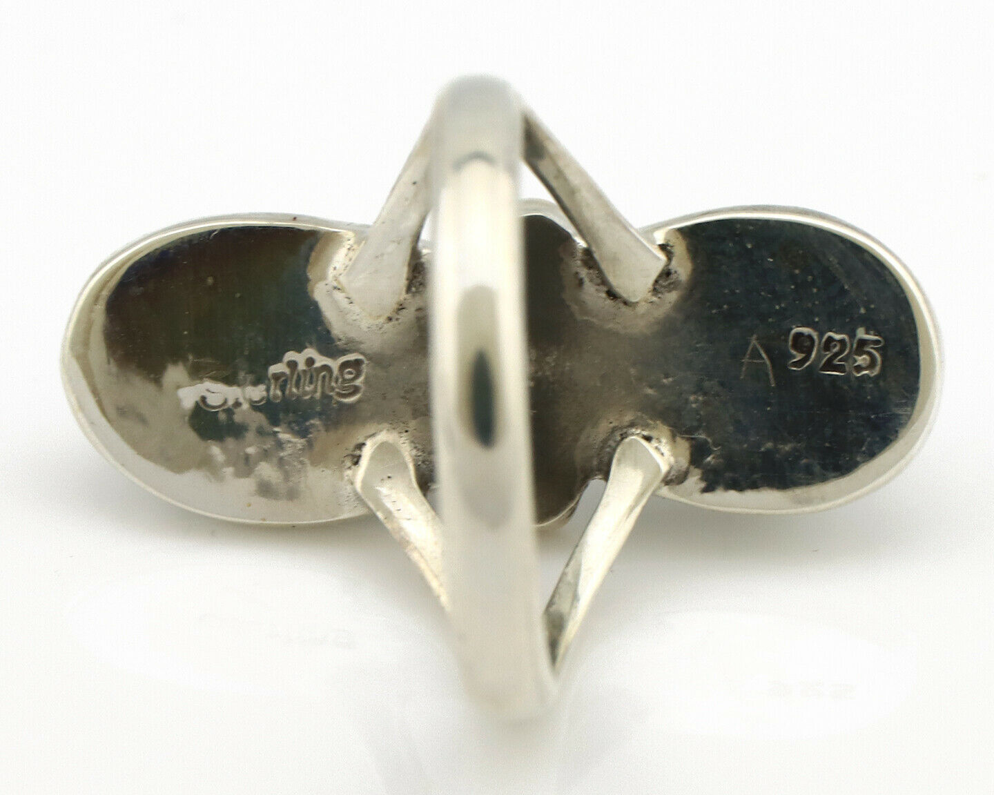 Navajo Ring .925 Silver Blue Turquoise & Red Coral Native American Artist C.80's