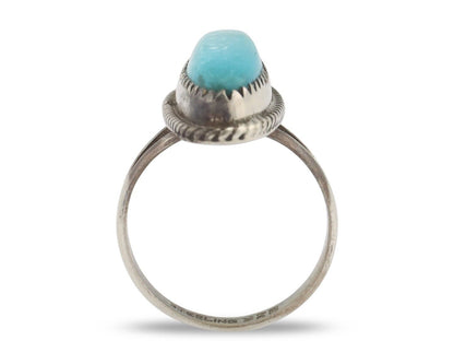 Navajo Handmade Ring 925 Silver Blue Southwest Turquoise Native Artist C.80's