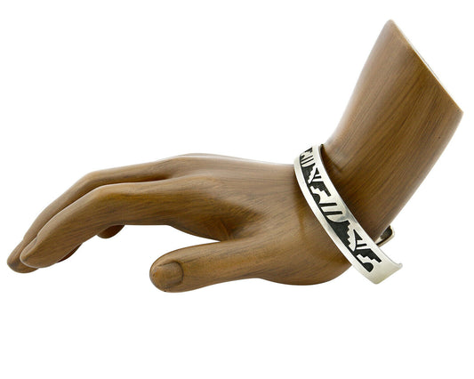 Navajo Bracelet .925 SOLID Silver Native American Artist Overlay Style C.90's