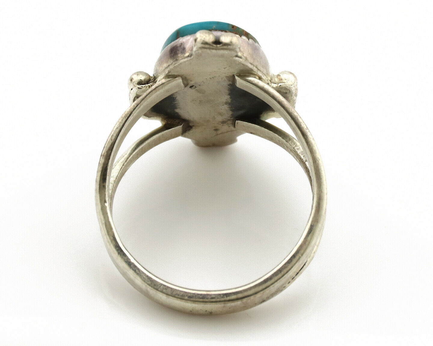 Navajo Ring .925 Silver Nevada Turquoise Artist Native American C.1980's