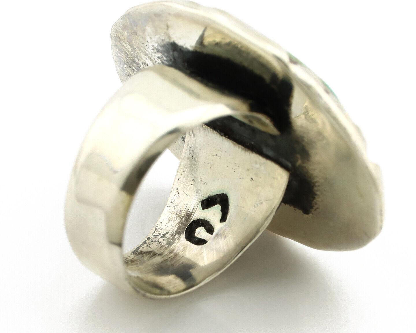 Navajo Ring 925 Silver Turquoise Mountain Artist Signed C Montoya C.80's