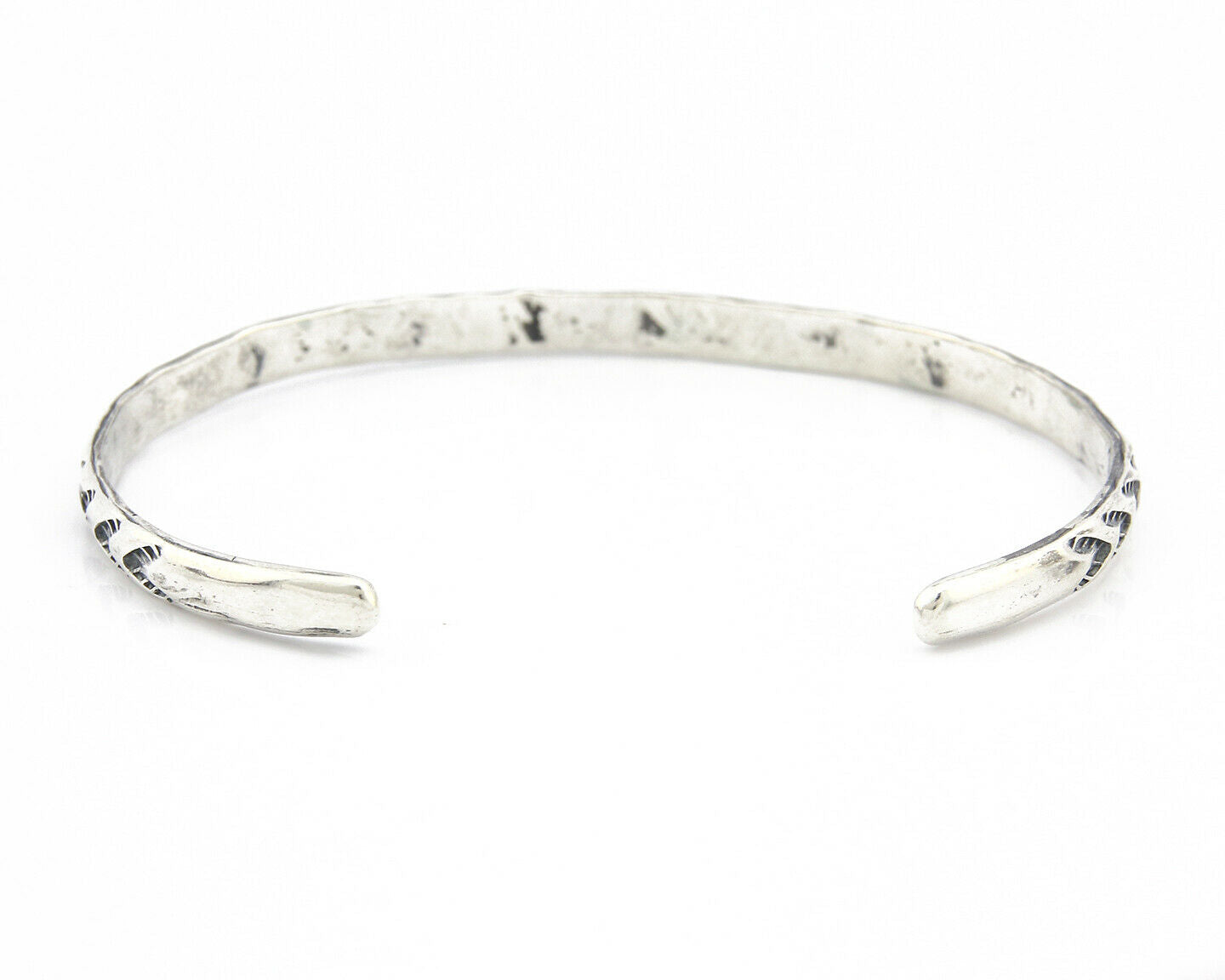 Navajo Bracelet .925 Silver Hand Stamped Arrow Head Artist I Montoya C.80's