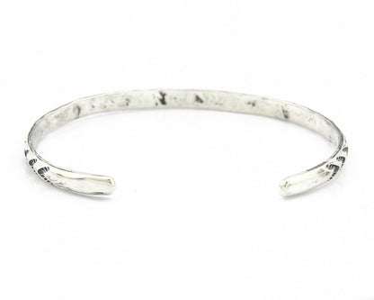Navajo Bracelet .925 Silver Hand Stamped Arrow Head Artist I Montoya C.80's