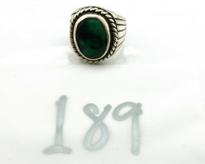Navajo Ring .925 Silver Green Turquoise Artist Signed C Montoya C.80's
