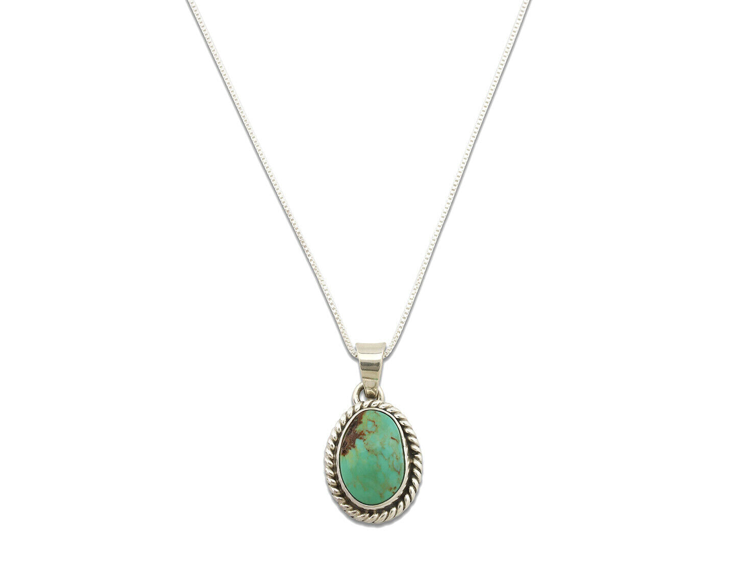 Navajo Necklace .925 Silver Kingman Turquoise Signed Gecko C.80's