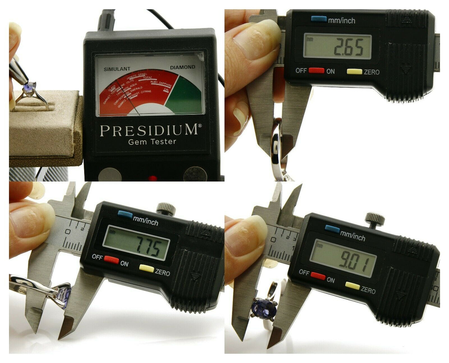 Women's Natural Tanzanite Ring 18k SOLID White Gold 2.5 Approximate TCW