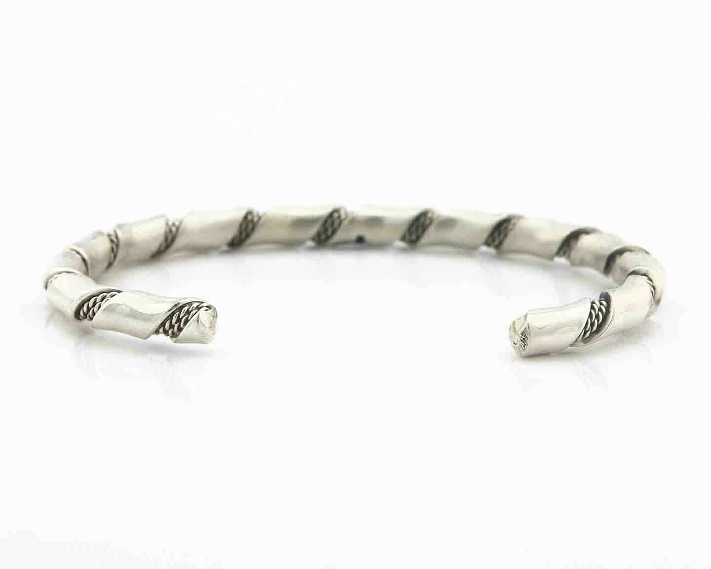 Navajo Bracelet .925 SOLID Silver Handmade Artist Tahe Circa Late 1980's