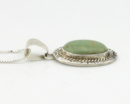 Navajo Pendant .925 Silver Manassas Turquoise Artist Signed JP C.80's