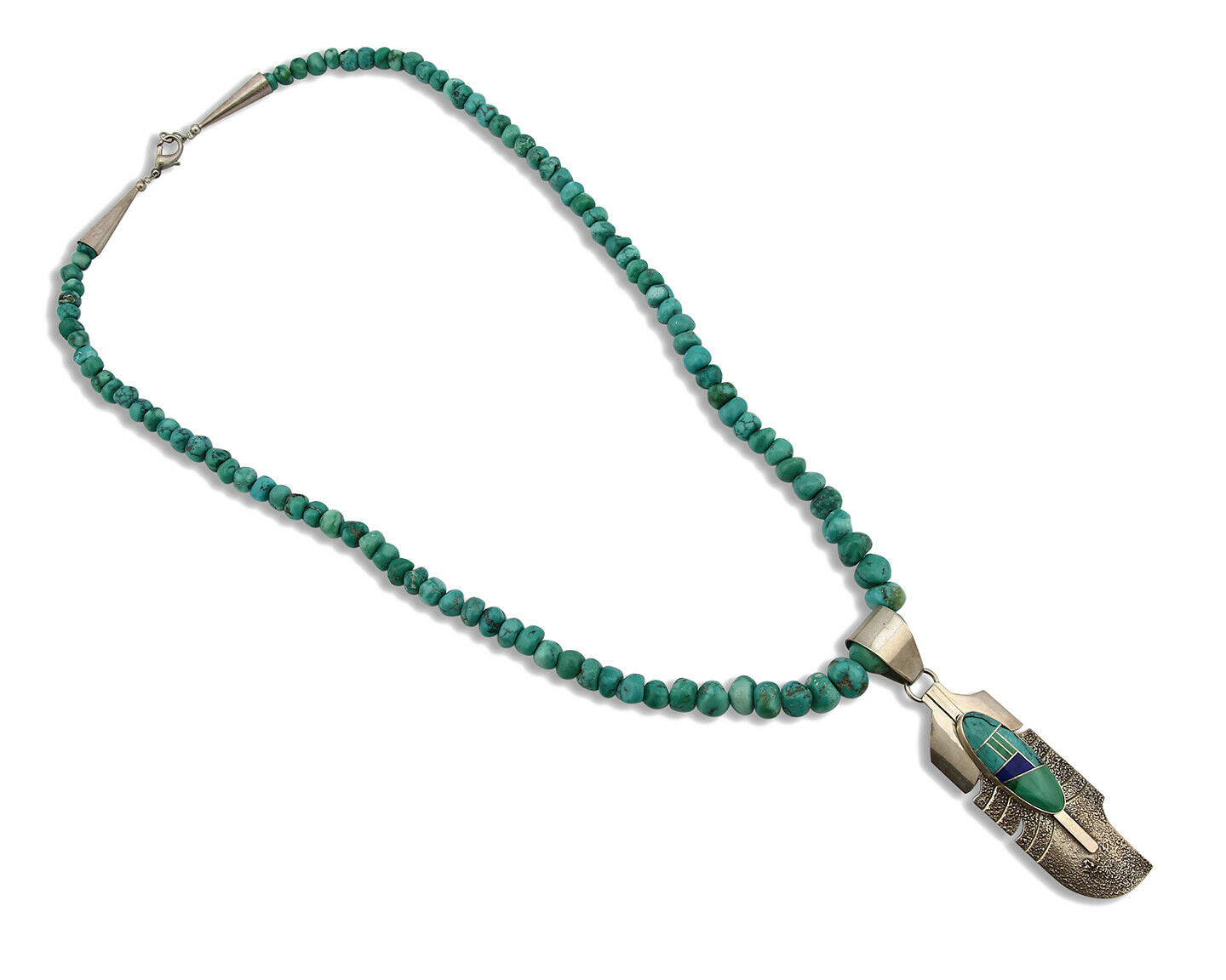 Women's Navajo Necklace .925 Silver Southwest Turquoise Signed J Howe C.80's