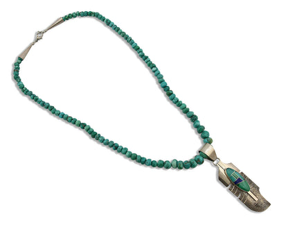 Women's Navajo Necklace .925 Silver Southwest Turquoise Signed J Howe C.80's
