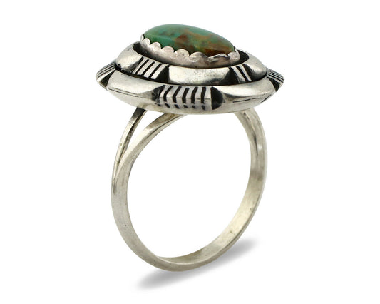 Navajo Ring .925 Silver Royston Turquoise Artist Signed L. M. Nez C80s