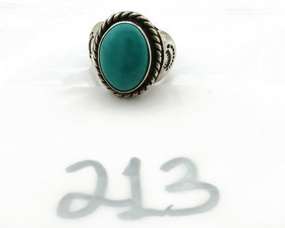 Navajo Ring .925 Silver Kingman Turquoise Artist Signed Apache C.80's