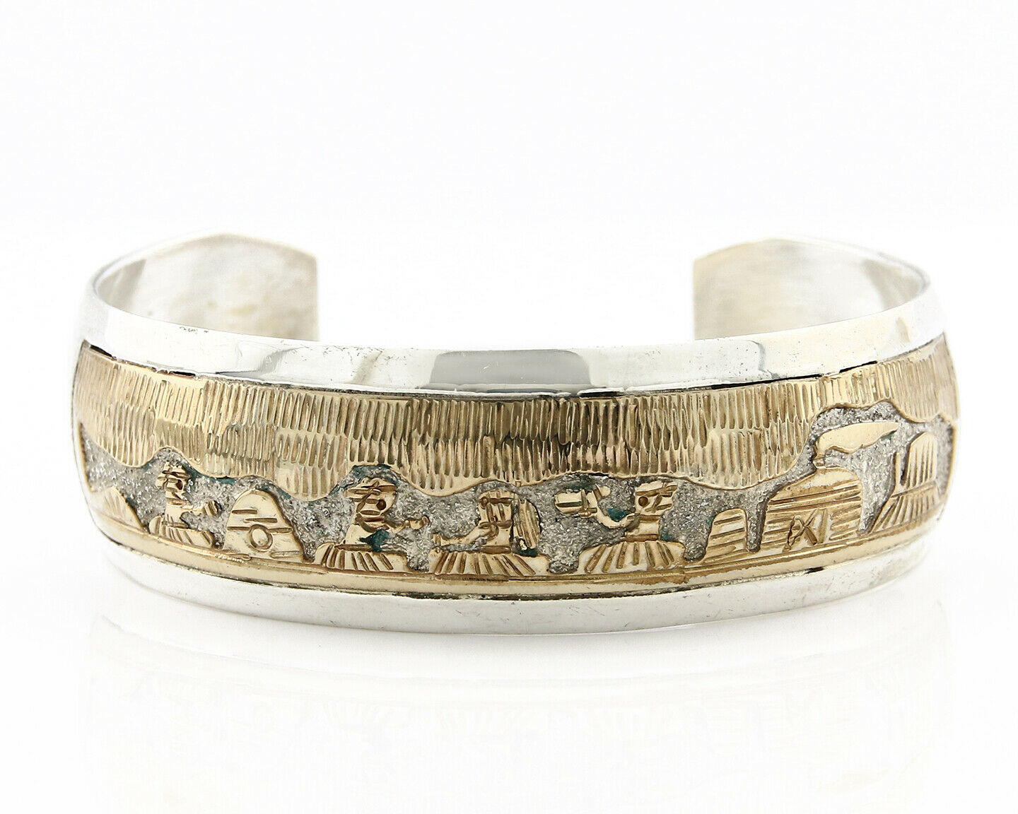 Navajo Bracelet .925 Silver & 12k Gold Filled Signed Artist Tom & Sylvia Kee