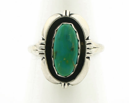 Navajo Ring .925 Silver Kingman Turquoise Handmade Native American Artist C.80's