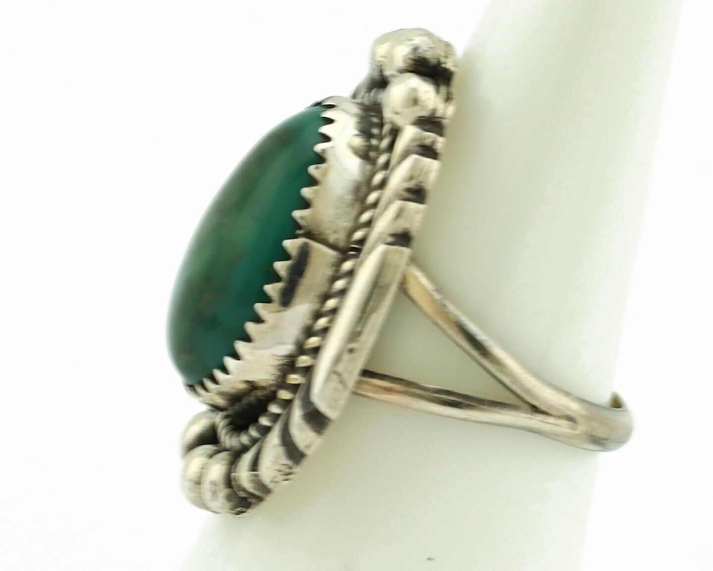 Navajo Ring .925 Silver Royston Turquoise Native Artist Signed C.80's