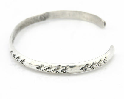 Navajo Bracelet .925 Silver Hand Stamped Arrow Head Artist Montoya C.80's