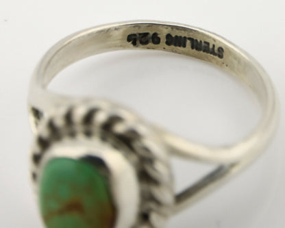 Navajo Ring .925 Silver Kingman Turquoise Artist Signed Gecko C.90's