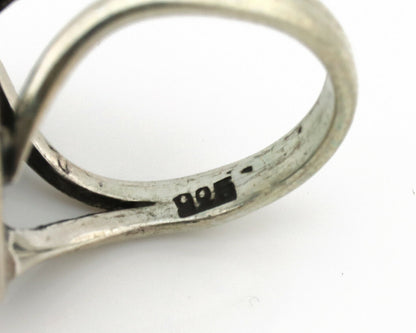 Navajo Ring .925 Silver Kingman Turquoise Native American Artist C.1980's