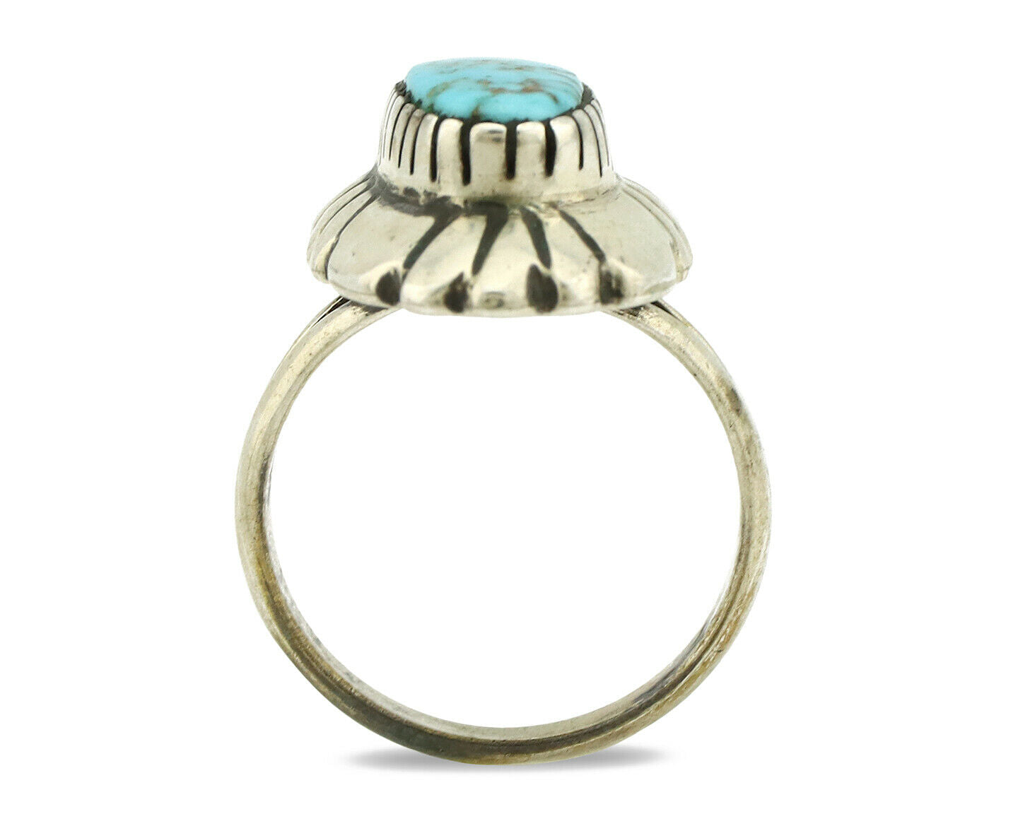 Navajo Ring .925 Silver Arizona Turquoise Signed M Montoya C.80's