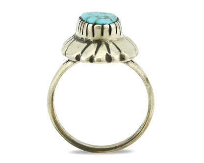 Navajo Ring .925 Silver Arizona Turquoise Signed M Montoya C.80's