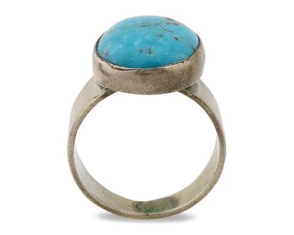 Navajo Ring .925 Silver Blue Turquoise Artist Signed C Montoya C.80's