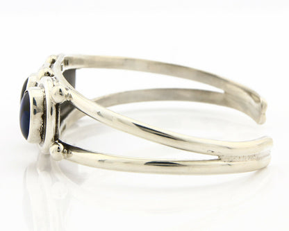 Navajo Bracelet .925 Silver Natural Mother of Pearl Handmade Native Artist C80's