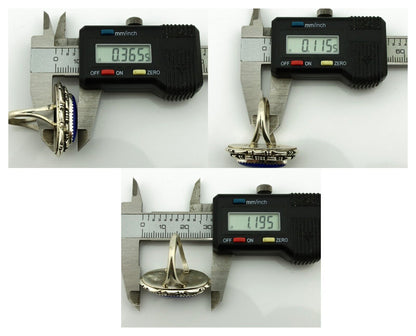 Navajo Handmade Ring 925 Silver Natural Lapis Lazuli Artist Signed RMJ C.80's