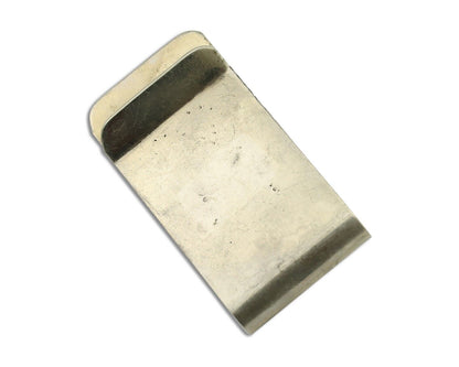 Navajo Money Clip 925 Silver & 999 Nickel Natural Turquoise & Coral Artist C80