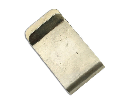 Navajo Money Clip 925 Silver & 999 Nickel Natural Turquoise & Coral Artist C80