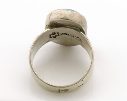Navajo Ring .925 Silver Blue Turquoise Artist Signed C Montoya C.80's