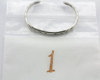 Navajo Bracelet .925 Silver Hand Stamped Arrow Head Artist I Montoya C.80's