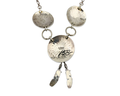 Navajo Necklace .925 Silver Sleeping Beauty Turquoise Signed A Payton C.80's