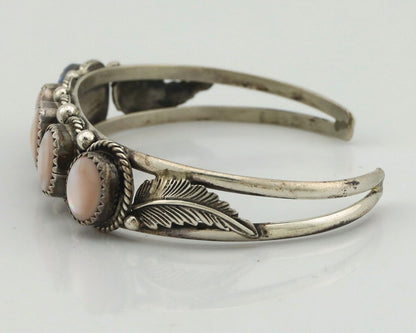 Women's Navajo Bracelet 925 Silver Natural Pink Mussel Native American C.80's