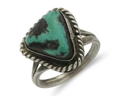 Navajo Handmade Ring .925 Silver Southwest Turquoise Native Artist C.80's