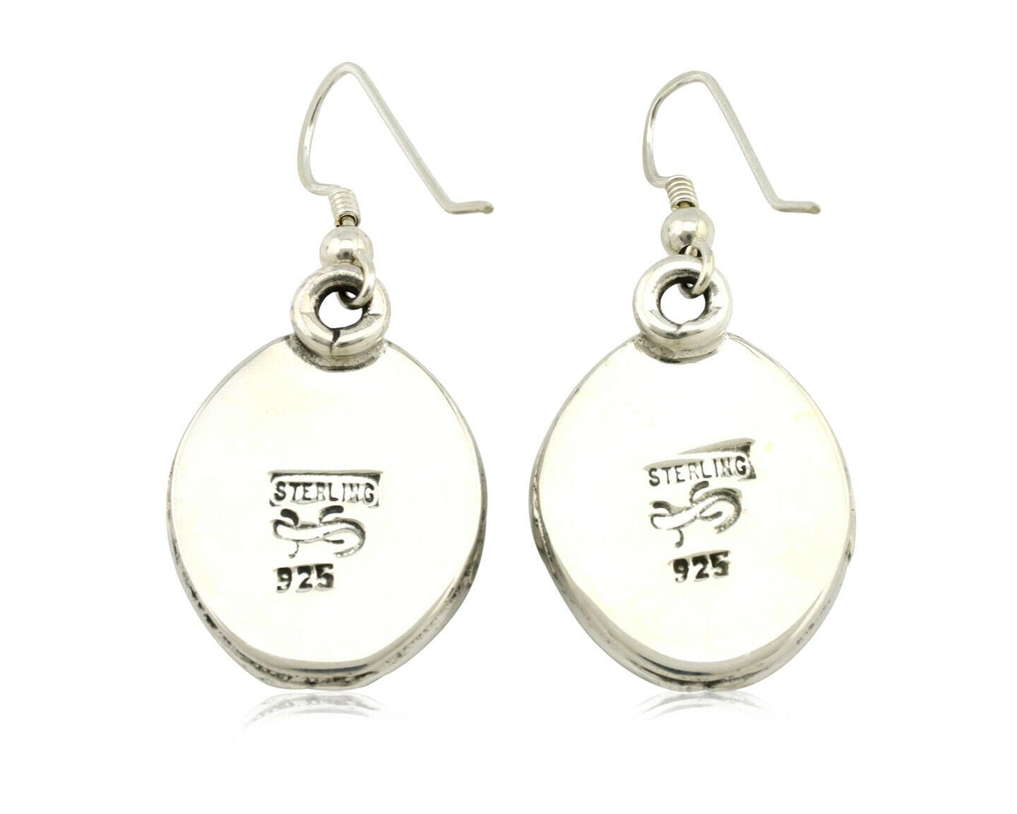 Navajo Earrings .925 Silver Kingman Turquoise Native American Artist C.80's